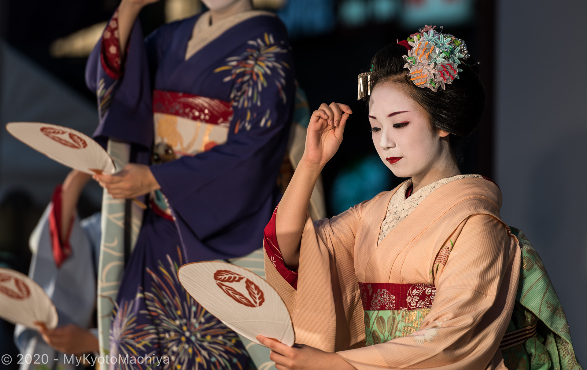 Maiko dancing at the Gion Matsuri, Kyoto