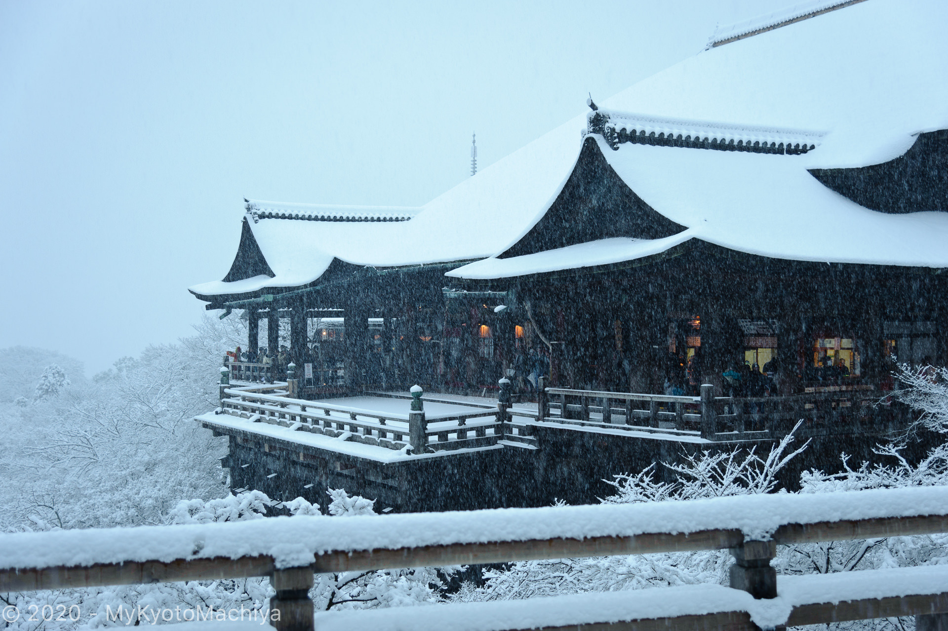 Under snow, Kiyomizu-dera Temple, Kyoto
